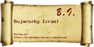 Bojarszky Izrael névjegykártya